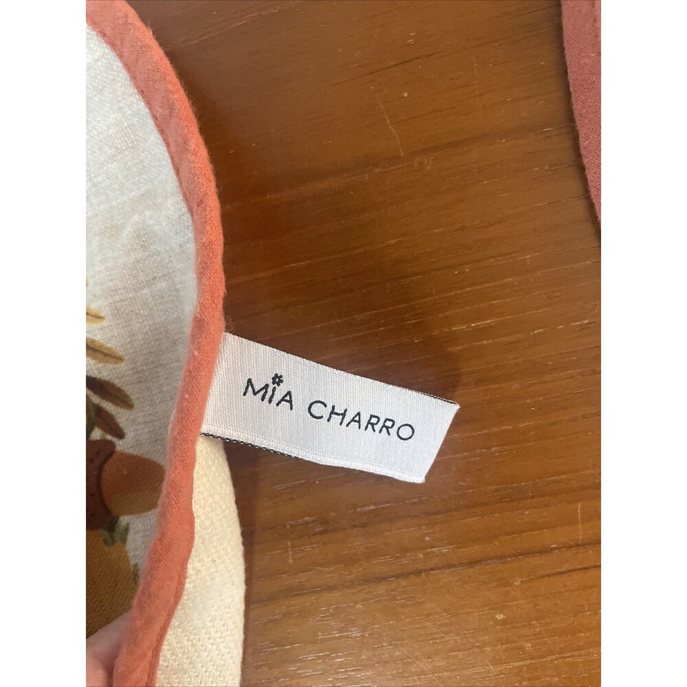 Mia Charro Fabric Fox Tea 2 Circle Placemats Linen Decor 14.5” - Picture 2 of 6